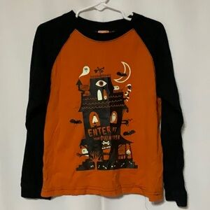 Kids Halloween Orange and Black Long Sleeve Shirt